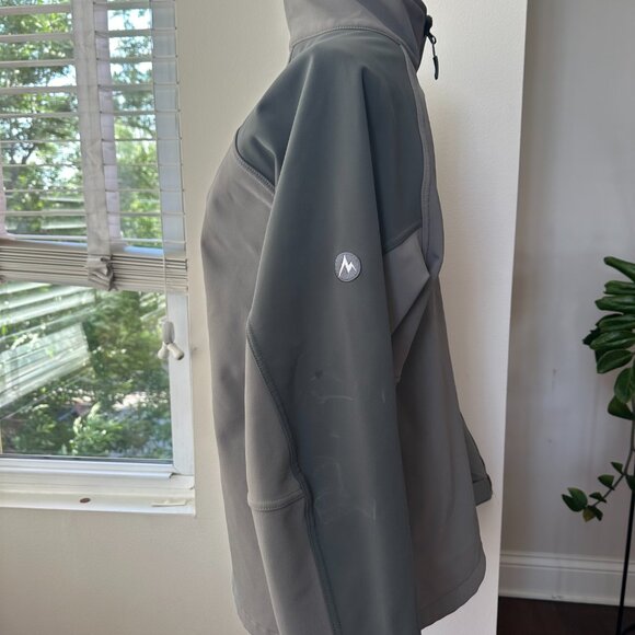Marmot Jacket Men's Size Medium Gray Full Zip Softshell Zip Pockets CC 426 - Picture 2 of 6
